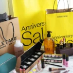 Beauty exclusives from the Nordstrom Anniversary Sale on a marble counter