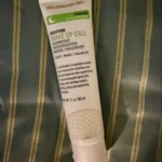 Goldfaden MD Wake Up Call overnight cream tube on bathroom counter